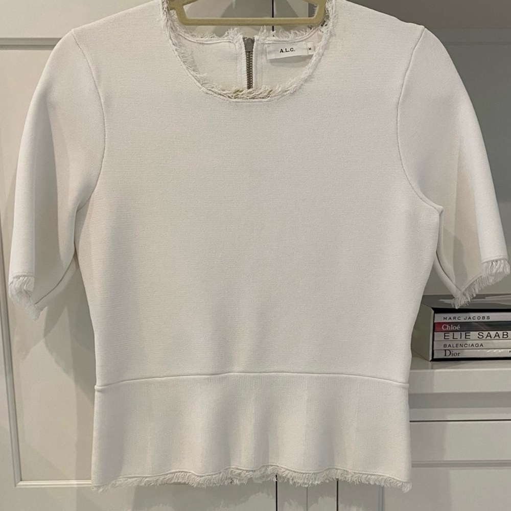 a.l.c  peplum white top white size small